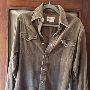 Vintage Texson corduroy Western shirt w/ pearl buttons, excellent condition, S
